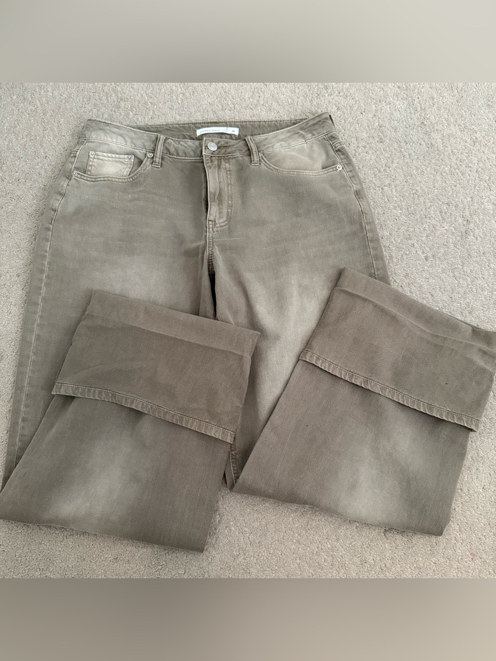 Altard State-Wide Leg Cuffed Jeans in Taupe - Picture 3 of 5